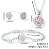 Wholesale Jewelry Copper Inlaid Zircon Fourleaf Clover Plants Flowers Style Electroplating Women's Jewelry Set