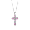 Wholesale Jewelry Copper Inlaid Zircon Geometric Cross Pendant Necklace