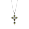 Wholesale Jewelry Copper Inlaid Zircon Geometric Cross Pendant Necklace
