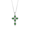 Wholesale Jewelry Copper Inlaid Zircon Geometric Cross Pendant Necklace