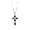 Wholesale Jewelry Copper Inlaid Zircon Geometric Cross Pendant Necklace