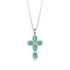 Wholesale Jewelry Copper Inlaid Zircon Geometric Cross Pendant Necklace