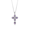 Wholesale Jewelry Copper Inlaid Zircon Geometric Cross Pendant Necklace