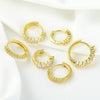 Wholesale Jewelry Copper Inlaid Zircon Geometric Round Earrings For Women