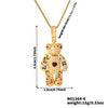 Wholesale Jewelry Copper Inlaid Zircon Heart Bear Pendant Electroplated Necklace With Animal Pattern
