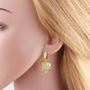 Wholesale Jewelry Copper Inlaid Zircon 18K Gold Plated Love Heart Pendant Earrings For Women Minimalist And Geometric Style