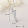 Wholesale Jewelry Copper Inlaid Zircon Letter Crown Hiphop Necklace