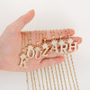 Wholesale Jewelry Copper Inlaid Zircon Letter Crown Hiphop Necklace