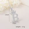 Wholesale Jewelry Copper Inlaid Zircon Letter Crown Hiphop Necklace