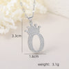 Wholesale Jewelry Copper Inlaid Zircon Letter Crown Hiphop Necklace