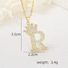 Wholesale Jewelry Copper Inlaid Zircon Letter Crown Hiphop Necklace