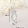 Wholesale Jewelry Copper Inlaid Zircon Letter Crown Hiphop Necklace