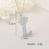 Wholesale Jewelry Copper Inlaid Zircon Letter Crown Hiphop Necklace