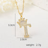 Wholesale Jewelry Copper Inlaid Zircon Letter Crown Hiphop Necklace