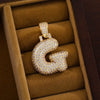 Wholesale Jewelry Copper Inlaid Zircon Letter Hiphop Necklace Pendant