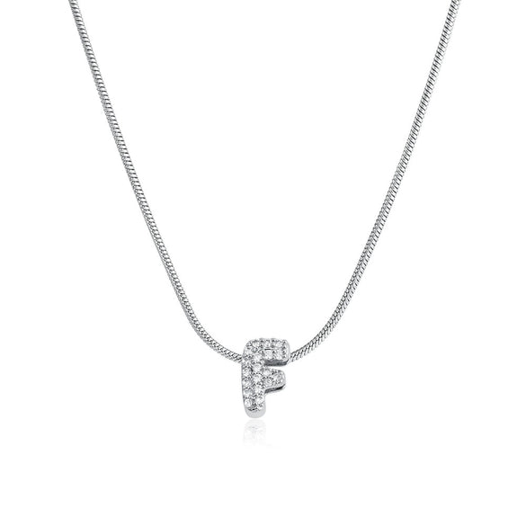 Wholesale Jewelry Copper Inlaid Zircon Letter Pendant Necklace Light Luxury Style