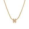 Wholesale Jewelry Copper Inlaid Zircon Letter Pendant Necklace Light Luxury Style