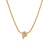 Wholesale Jewelry Copper Inlaid Zircon Letter Pendant Necklace Light Luxury Style