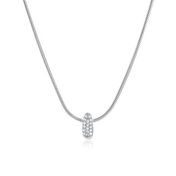 Wholesale Jewelry Copper Inlaid Zircon Letter Pendant Necklace Light Luxury Style