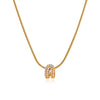 Wholesale Jewelry Copper Inlaid Zircon Letter Pendant Necklace Light Luxury Style