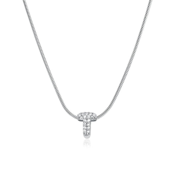 Wholesale Jewelry Copper Inlaid Zircon Letter Pendant Necklace Light Luxury Style