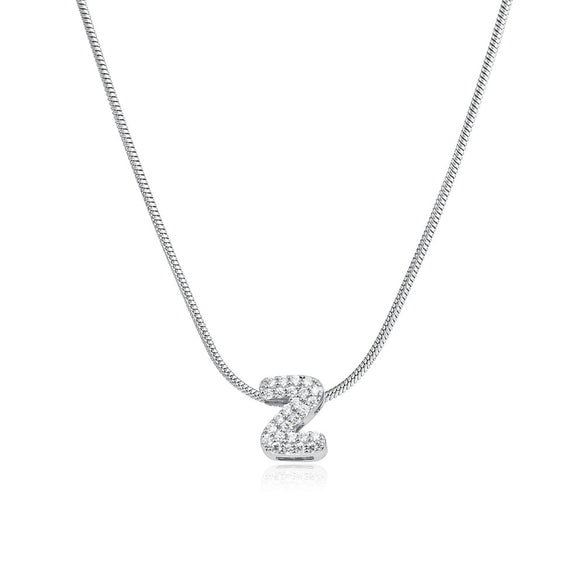 Wholesale Jewelry Copper Inlaid Zircon Letter Pendant Necklace Light Luxury Style