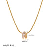 Wholesale Jewelry Copper Inlaid Zircon Letter Pendant Necklace Light Luxury Style