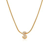 Wholesale Jewelry Copper Inlaid Zircon Letter Pendant Necklace Light Luxury Style
