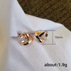 Wholesale Jewelry Copper Inlaid Zirconium Goldplated Heart Niche Design Geometric Earrings