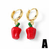 Wholesale Jewelry Copper 18K Gold Plated Fruit Vegetable Watermelon Geometric Earrings For Women