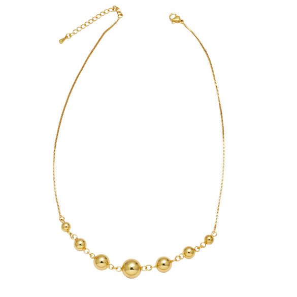 Wholesale Jewelry Copper 18K Gold Plated Geometric Ball Pendant Necklace For Women