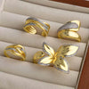 Wholesale Jewelry Copper 18K Gold Plated Geometric Butterfly Ring For Women