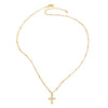 Wholesale Jewelry Copper 18K Gold Plated Geometric Cross Pendant Necklace For Women