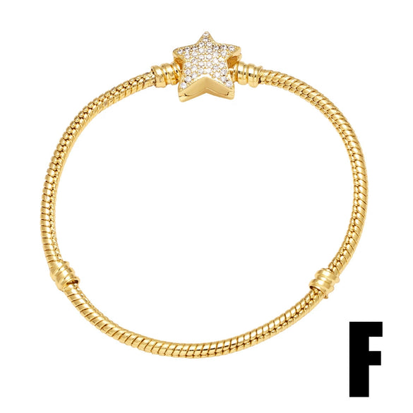 Wholesale Jewelry Copper 18K Gold Plated Geometric Love Tree Of Life Zircon Women's Bracelet