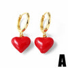 Wholesale Jewelry Copper 18K Gold Plated Heartshaped Earrings For Women