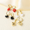 Wholesale Jewelry Copper 18K Gold Plated Heartshaped Earrings For Women