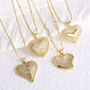 Wholesale Jewelry Copper 18K Gold Plated Heartshaped Pendant Necklace
