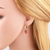 Wholesale Jewelry Copper 18K Gold Plated Insect Rose Cherry Geometric Fruit Earrings For Women
