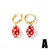 Wholesale Jewelry Copper 18K Gold Plated Insect Rose Cherry Geometric Fruit Earrings For Women