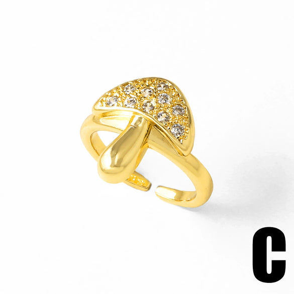Wholesale Jewelry Copper 18K Gold Plated Insect Snail Animal Zodiac Ring