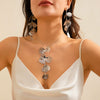 Wholesale Jewelry Copper Leaf Tassel Snake Bone Chain Choker Retro Style