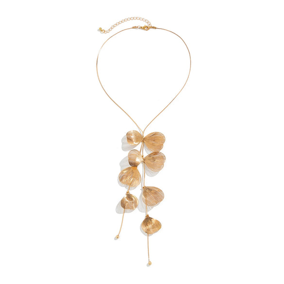 Wholesale Jewelry Copper Leaf Tassel Snake Bone Chain Choker Retro Style