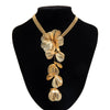 Wholesale Jewelry Copper Leaf Tassel Snake Bone Chain Choker Retro Style