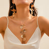 Wholesale Jewelry Copper Leaf Tassel Snake Bone Chain Choker Retro Style