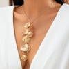 Wholesale Jewelry Copper Leaf Tassel Snake Bone Chain Choker Retro Style