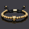 Wholesale Jewelry Copper Leopard Head Pineapple Beads Electroplated Unisex Bracelet