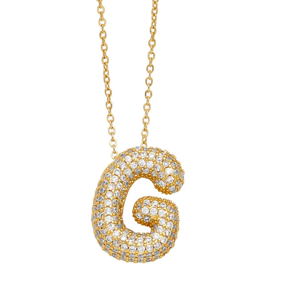 Wholesale Jewelry Copper Letter Necklace With Inlaid Zircon And Electroplating Design For Women On Ochain