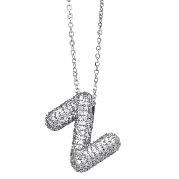Wholesale Jewelry Copper Letter Necklace With Inlaid Zircon And Electroplating Design For Women On Ochain