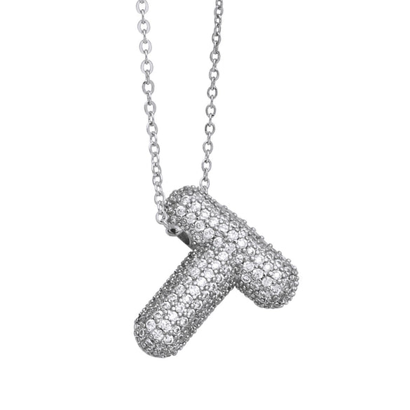 Wholesale Jewelry Copper Letter Necklace With Inlaid Zircon And Electroplating Design For Women On Ochain