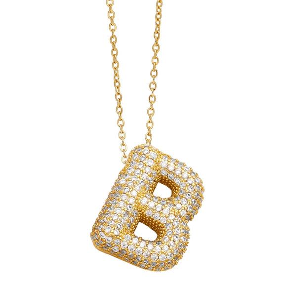 Wholesale Jewelry Copper Letter Necklace With Inlaid Zircon And Electroplating Design For Women On Ochain